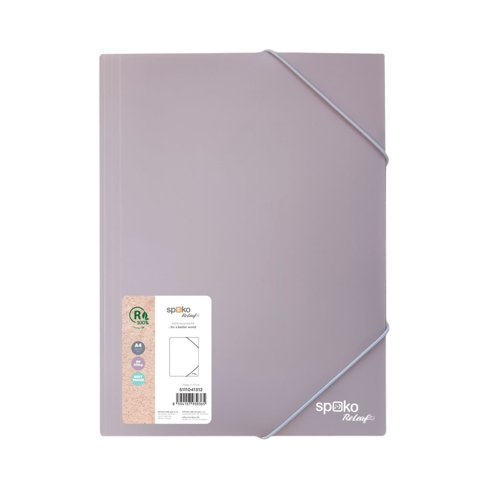 Mapa 253 SPOKO A4 PP soft touch s gumičkou fialová