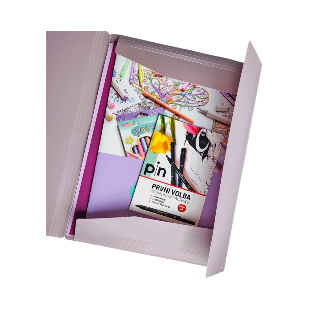 Mapa 253 SPOKO A4 PP soft touch s gumičkou fialová
