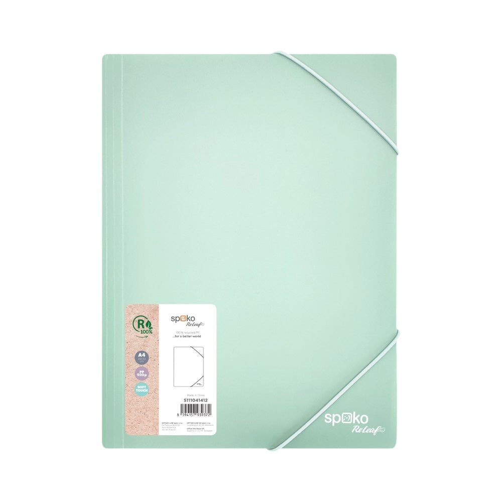 Mapa 253 SPOKO A4 PP soft touch s gumičkou zelená