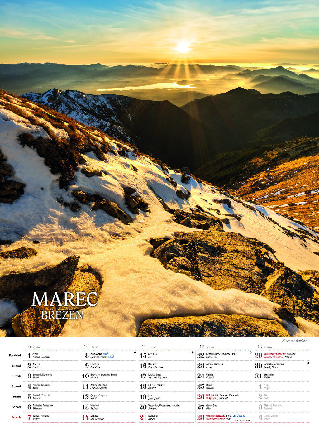 Kalendár nástenný TATRY