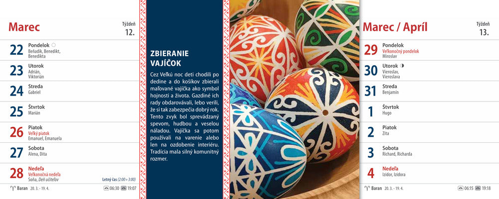 Kalendár stolový Zvyky a tradície