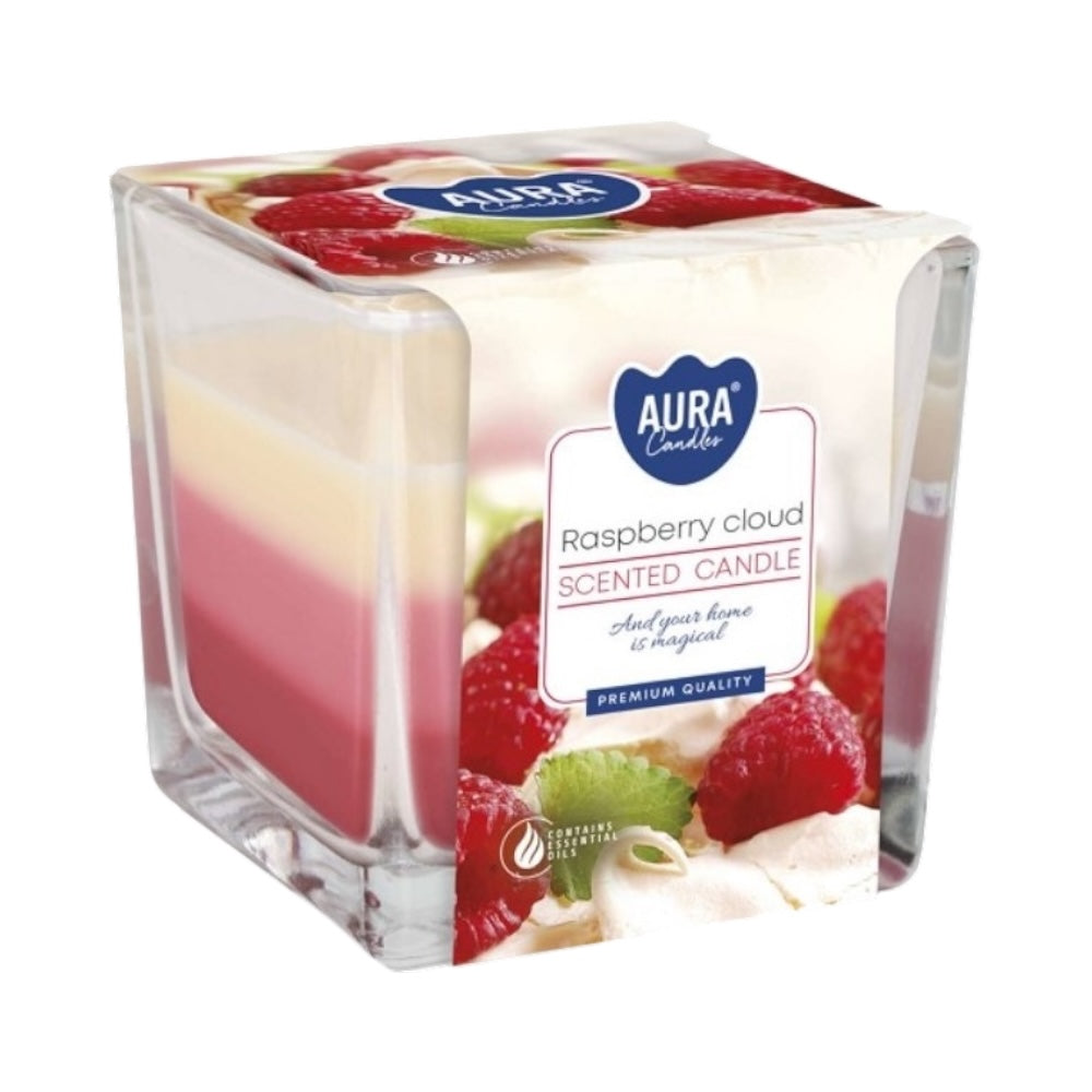 AURA Candles vonná sviečka v skle 170g malina
