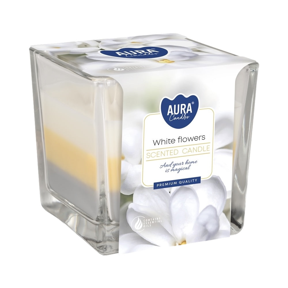 AURA Candles vonná sviečka v skle 170g White Flowers