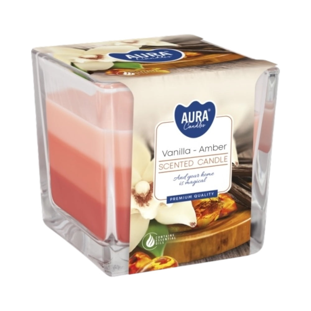 AURA Candles vonná sviečka v skle 170g Vanilla & Amber