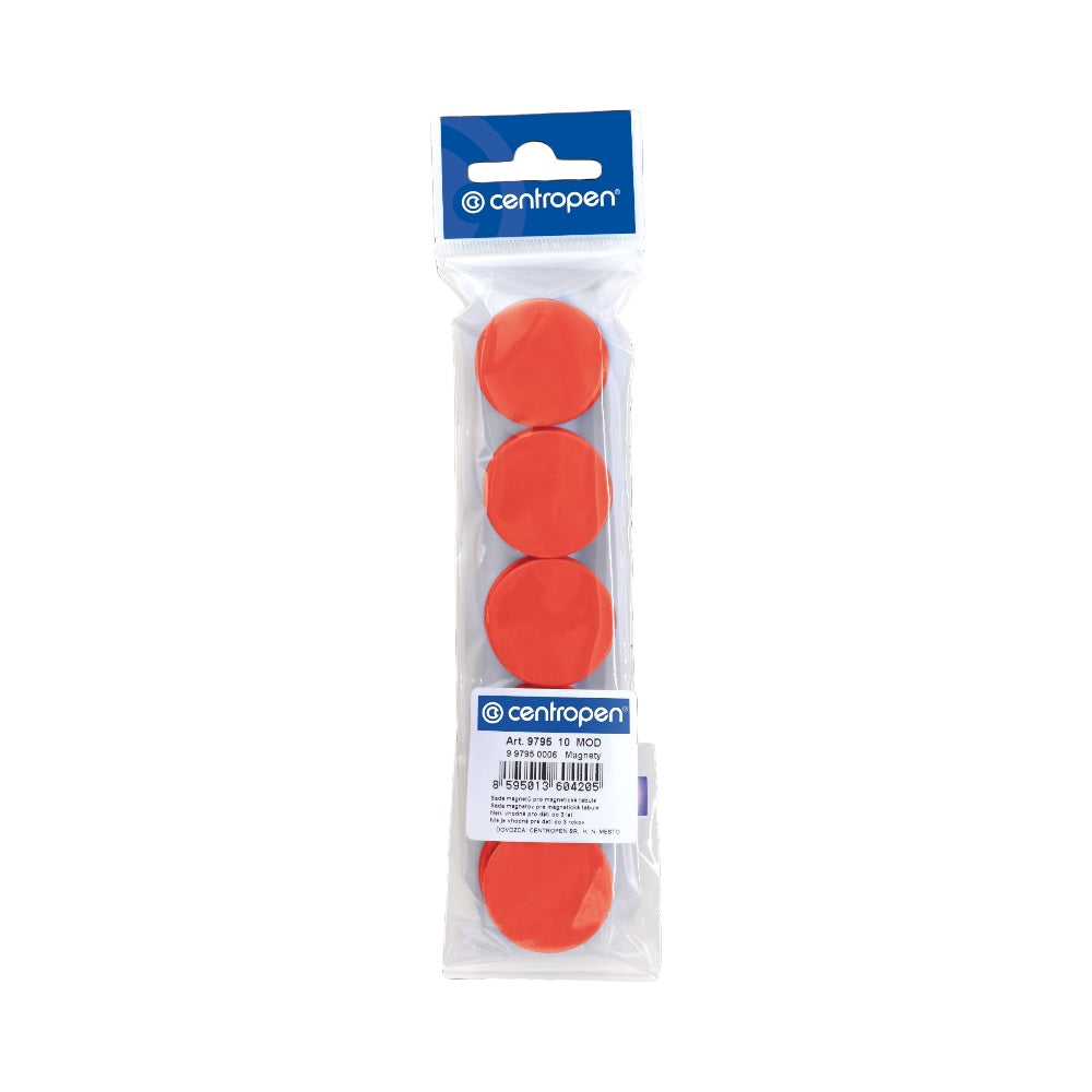 Magnety 30mm Centropen 9795 červené 10ks