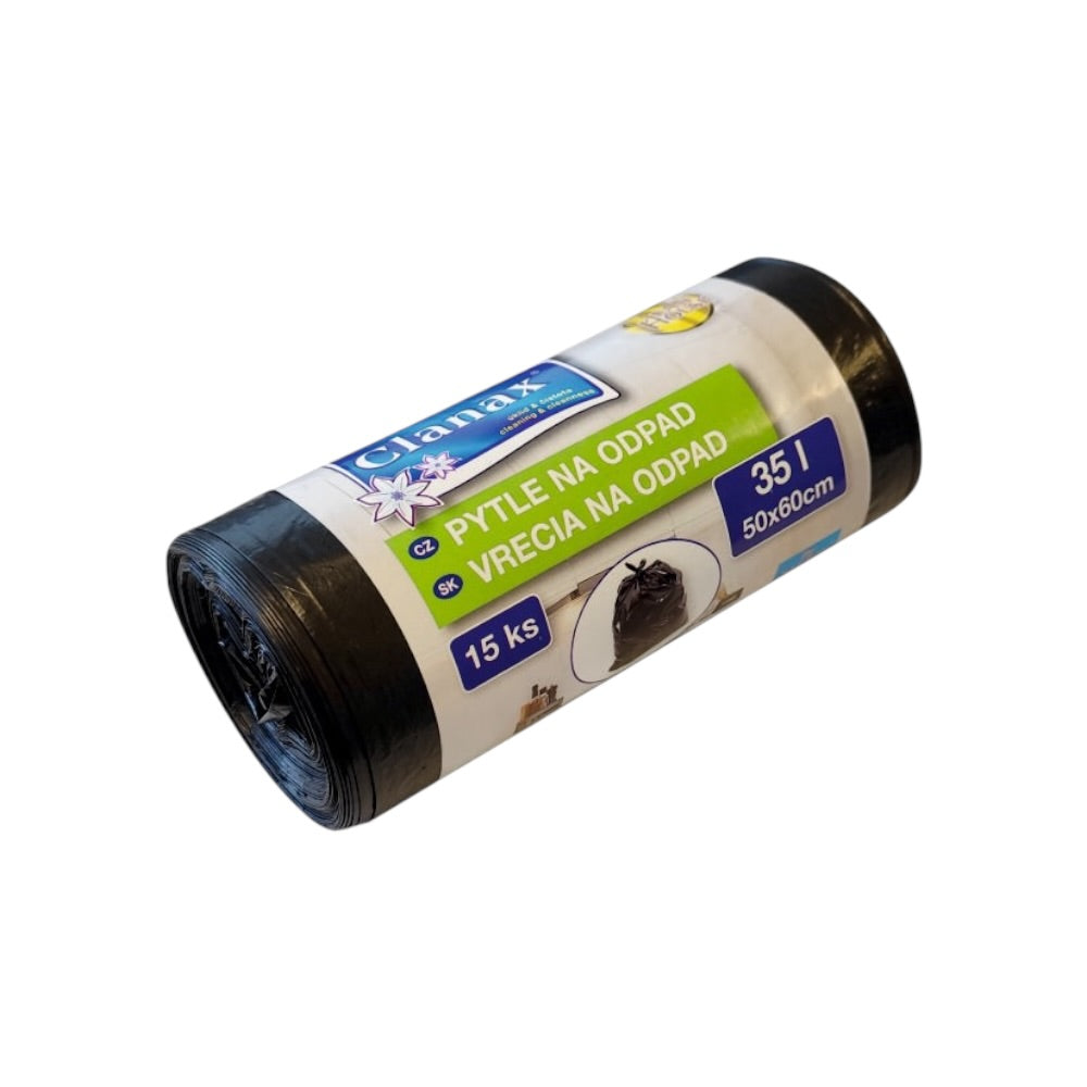 Vrecia Clanax LDPE čierne 50x60cm 35L 15ks