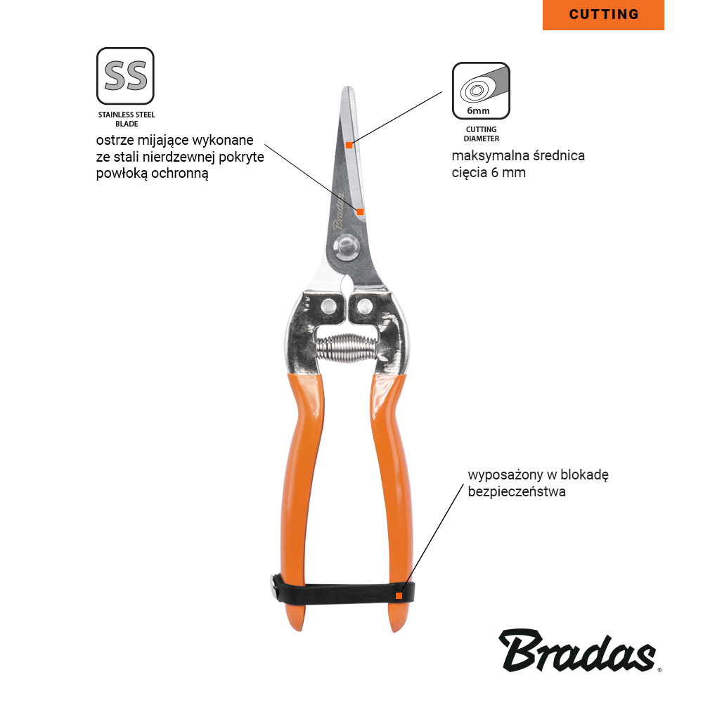 Nožnice záhradné KT-V1020 Bradas