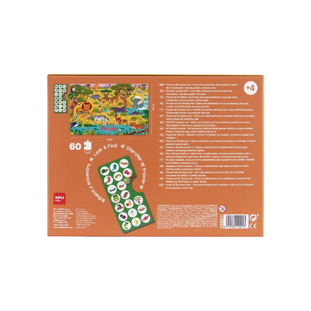 APLI Puzzle edukačné Savana 60ks 4+