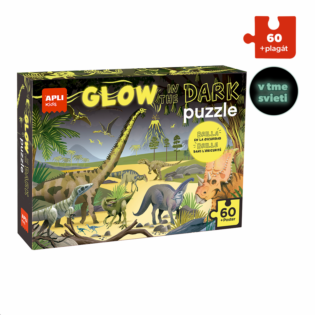 APLI Puzzle svietiace v tme Dinosaury 60ks 4+