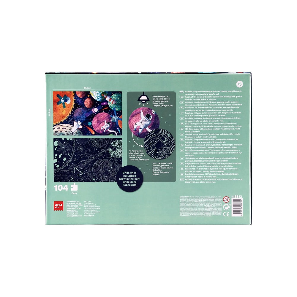 APLI Puzzle svietiace v tme Slnečná sústava 104ks 5+