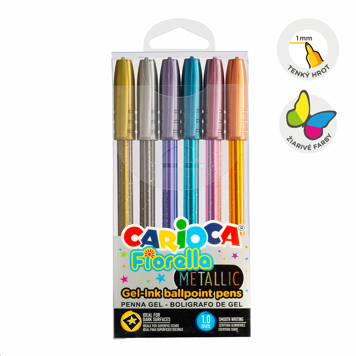 Carioca pero gélové Fiorella Metalic mix farieb 6ks