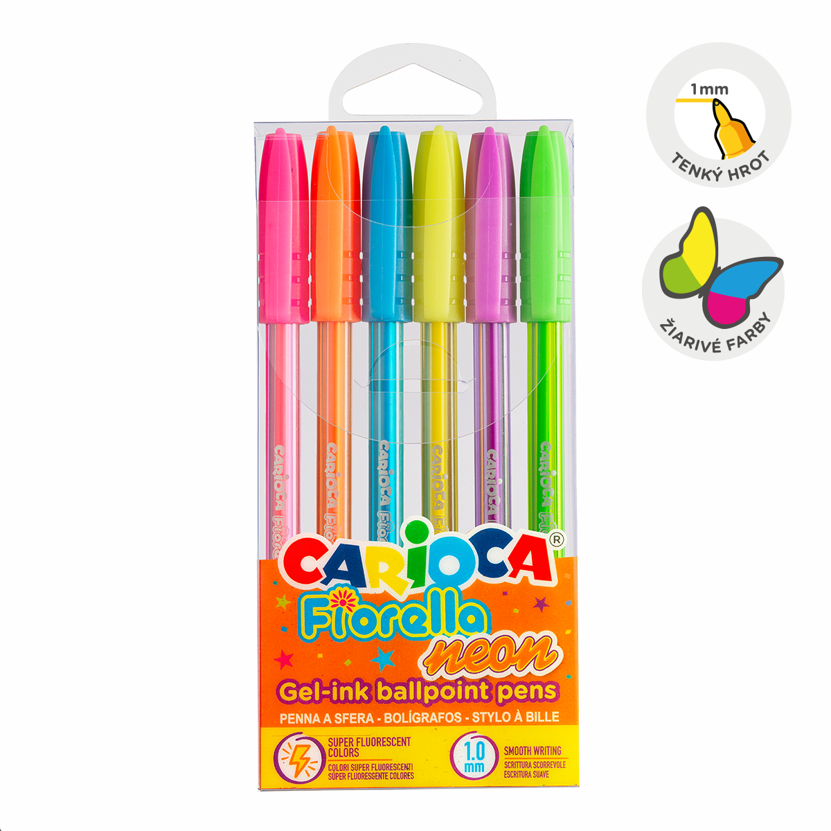 Carioca pero gélové Fiorella Neon mix farieb 6ks