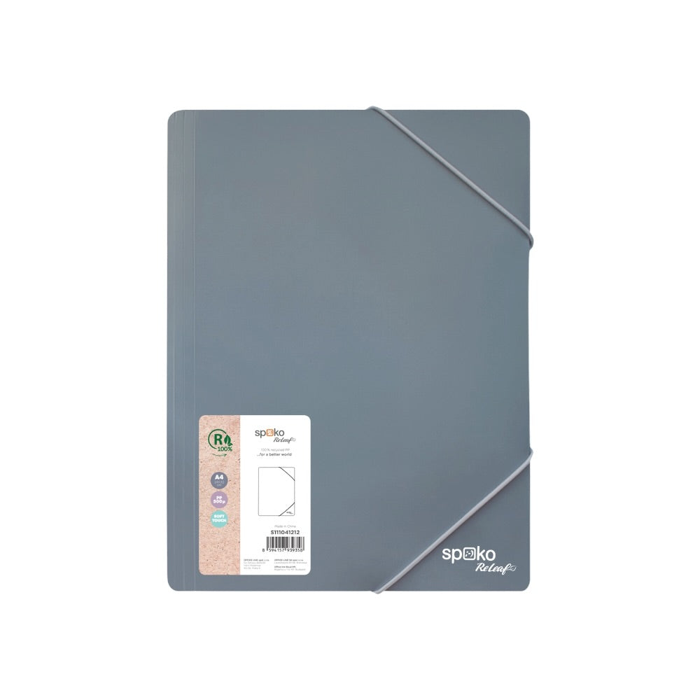Mapa 253 SPOKO A4 PP soft touch s gumičkou sivá