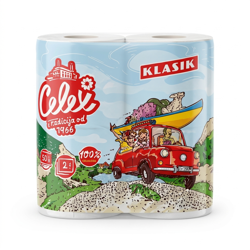 Toaletný papier CELEX Klasik celulóza 2-vrstvový 4ks