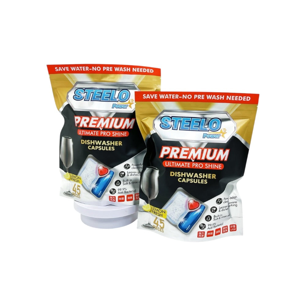 STEELO Premium kapsule do umývačky 45ks Lemon