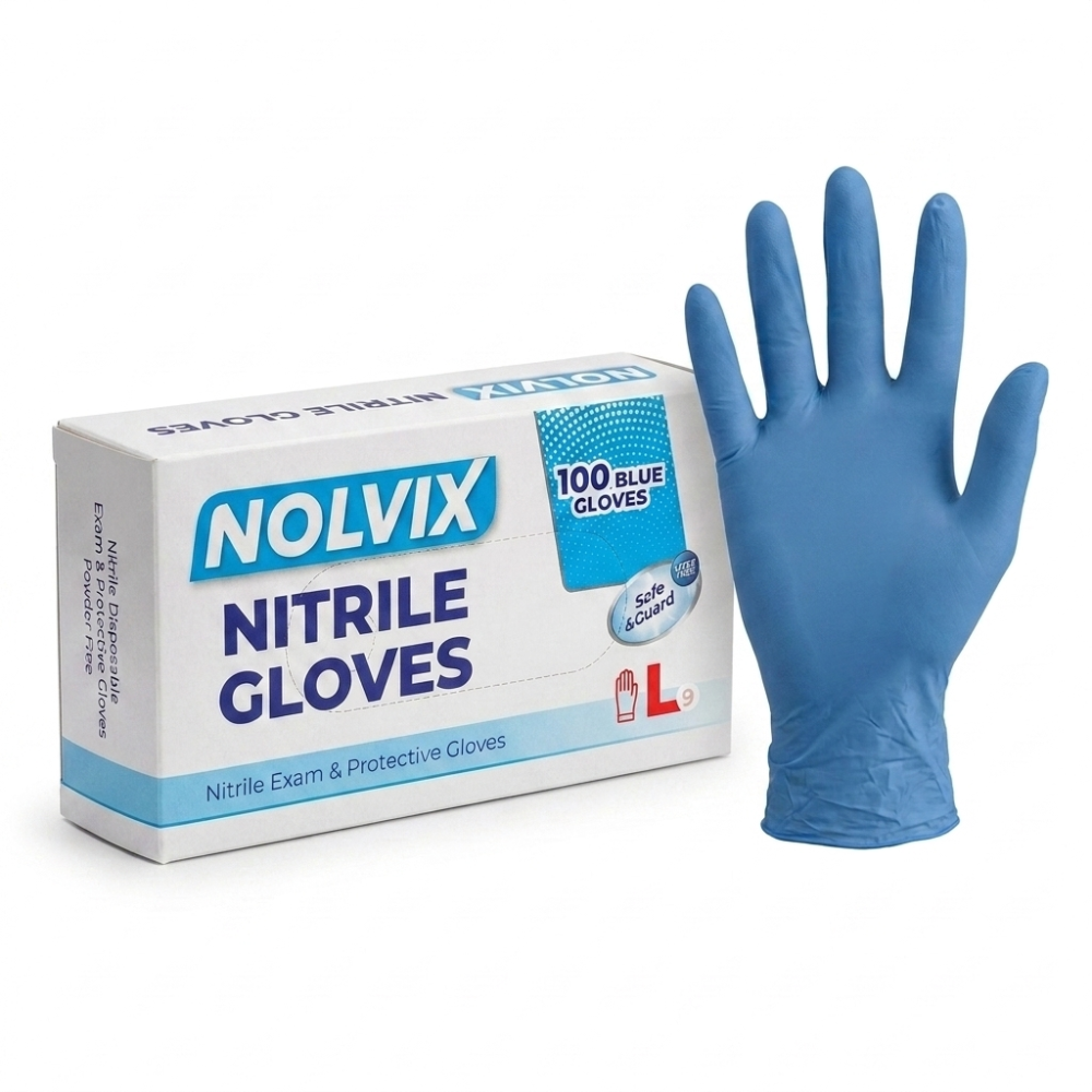 Rukavice NOLVIX Nitril L 100ks modré
