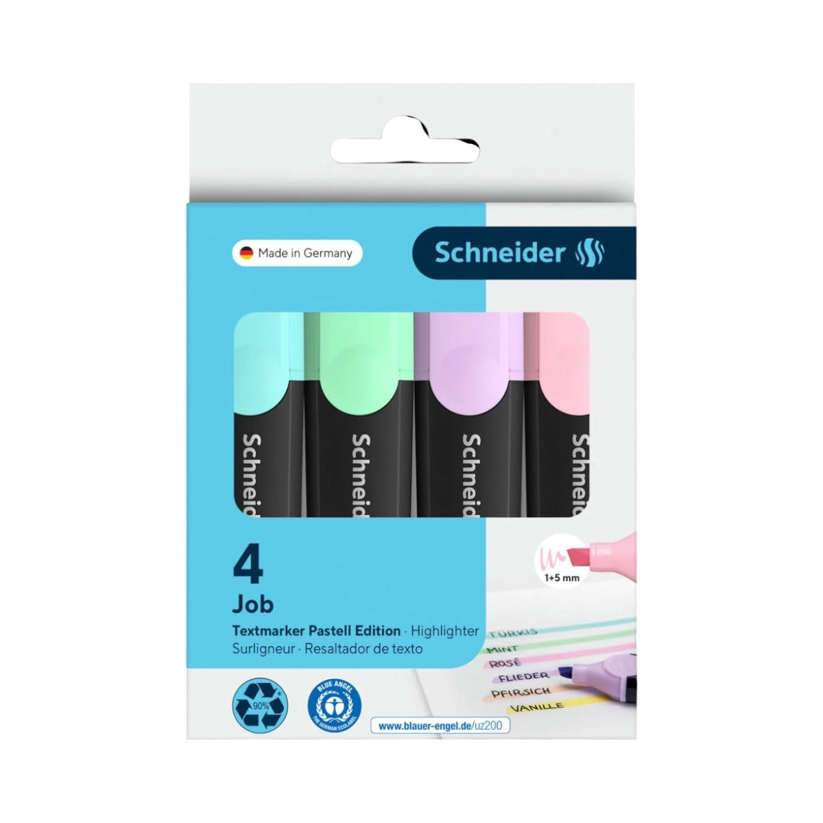 Schneider Zvýrazňovač 1-5 mm "Job" sada 4 pastelové farby