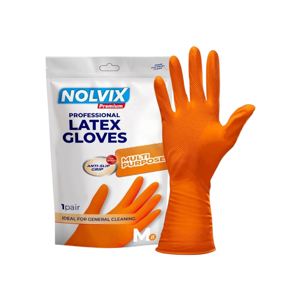 Rukavice NOLVIX Upratovacie zosilnené 1pár M oranžové