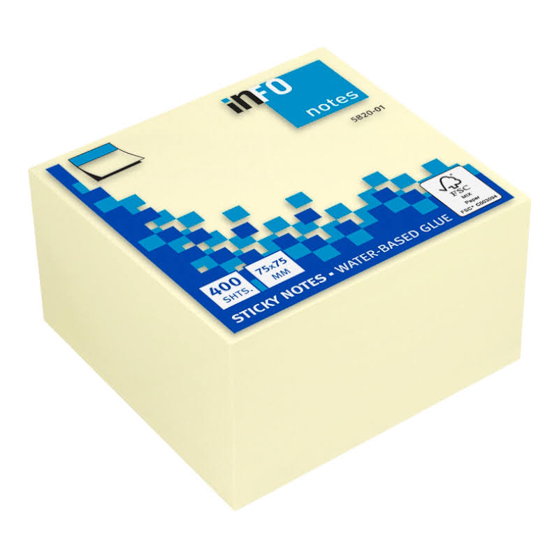 Samolepiaci blok Kocka pastel žltá 5820-01