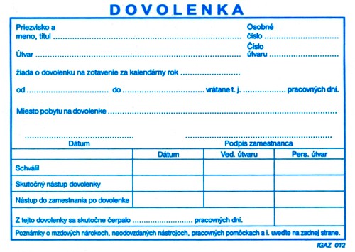 Dovolenkový lístok