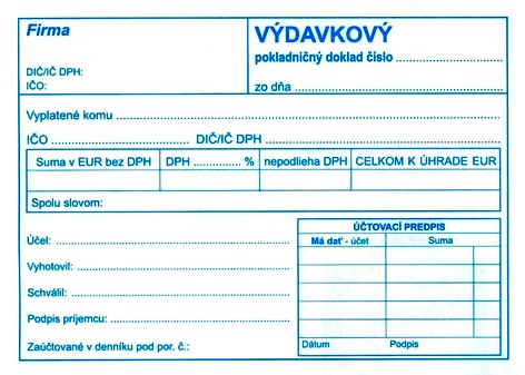 Výdavkový pokl.doklad NCR