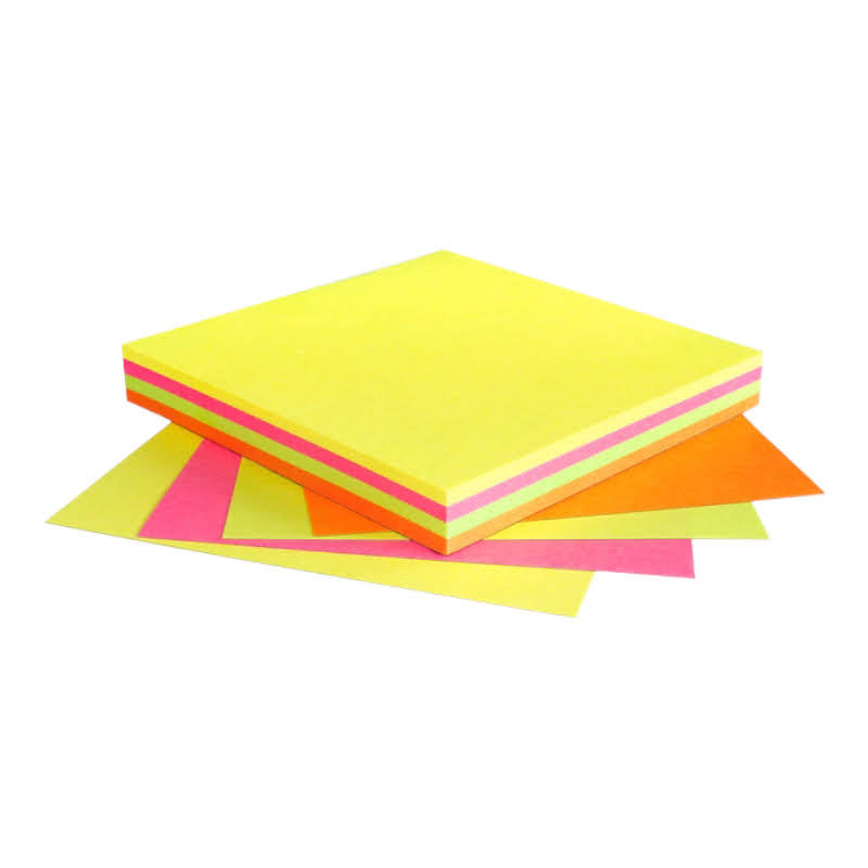 Samolepiaci blok Neon 75mm x 75mm rainbow