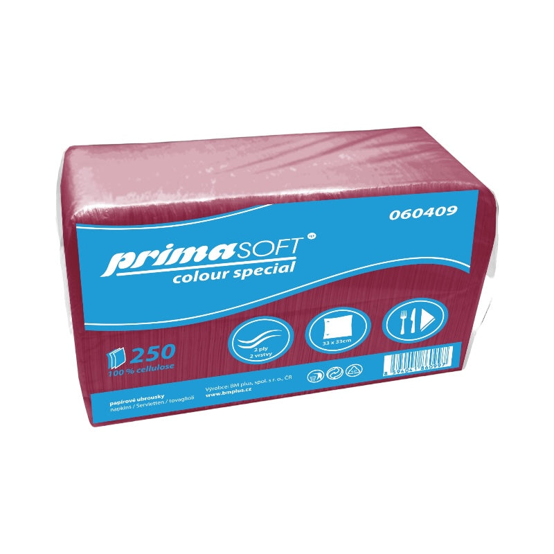 Servítky 33x33 2-vrst./250ks bordové