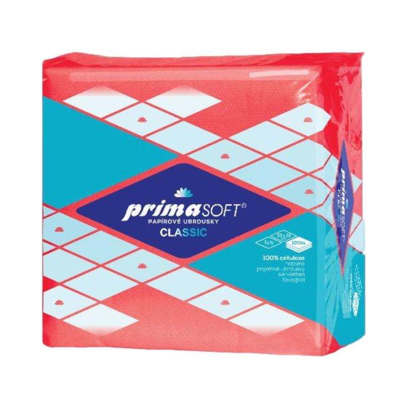Servítky 33x33 1-vrst./100ks červené