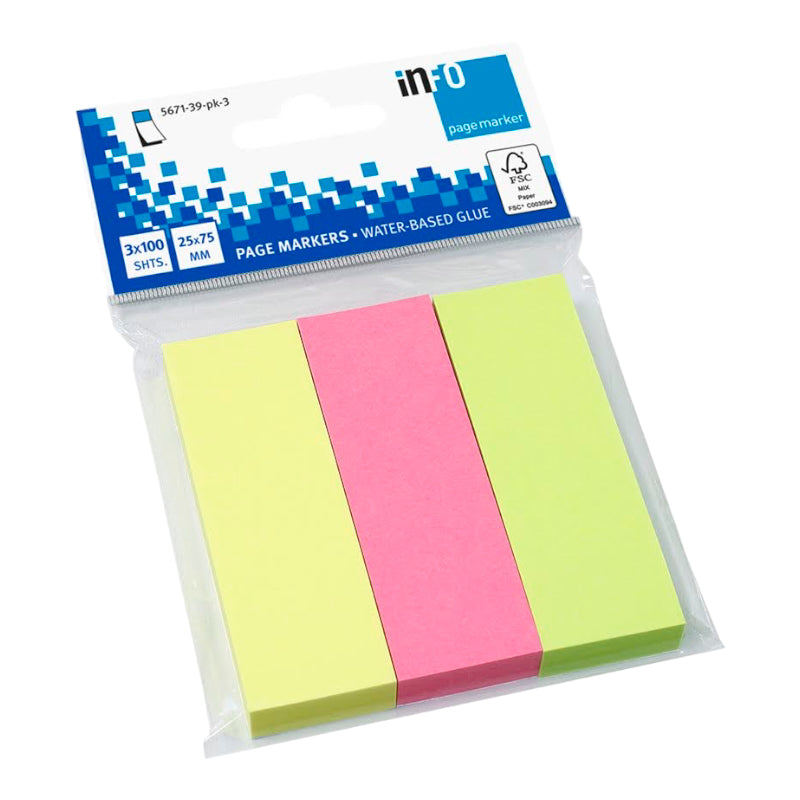 Index 25mm x 75mm neon MIX
