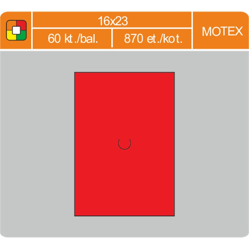 Etikety MOTEX 16x23 červené