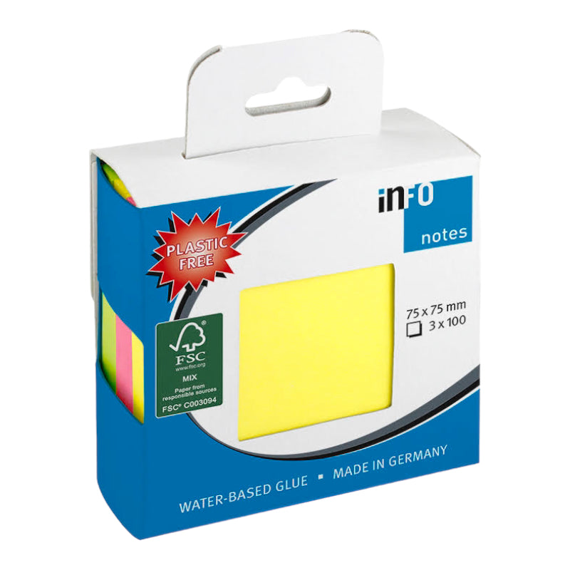 Samolepiaci blok Enviro neon 75mm x 75mm MIX farieb