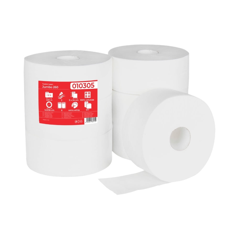 Toaletný papier JUMBO Ø26cm celulóza 6ks Prima