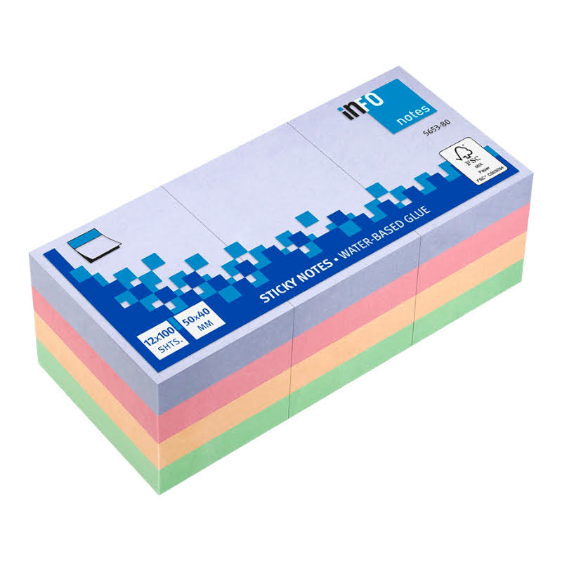 Samolepiaci blok HARMONY 50mm x 40mm 12kusov