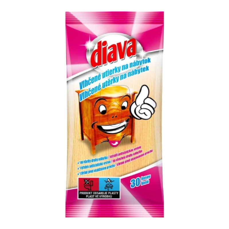 DIAVA vlhčené obrúsky na nábytok 30ks