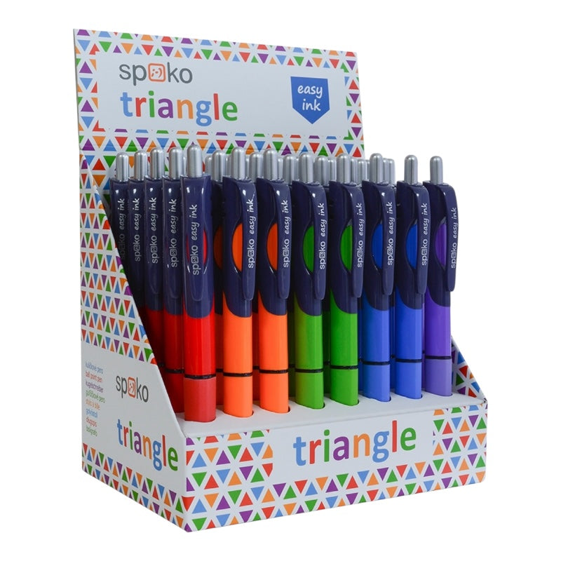 Spoko Pero TRIANGLE modrá náplň mix farieb displej