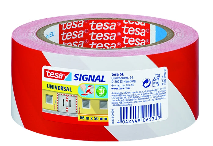 tesa značkovacia páska na dočasné označovanie 66m × 50mm PP červená/biela