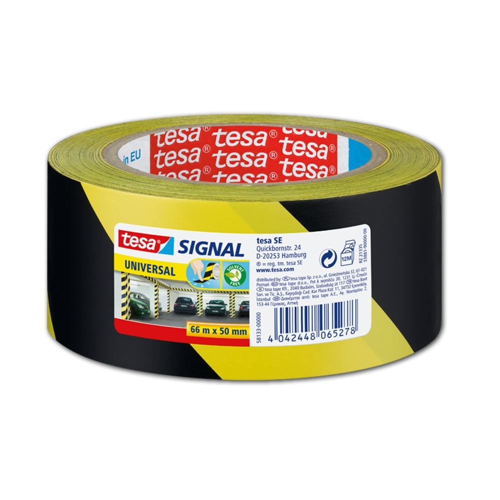 tesa značkovacia páska na dočasné označovanie 66m × 50mm PP žltá/čierna