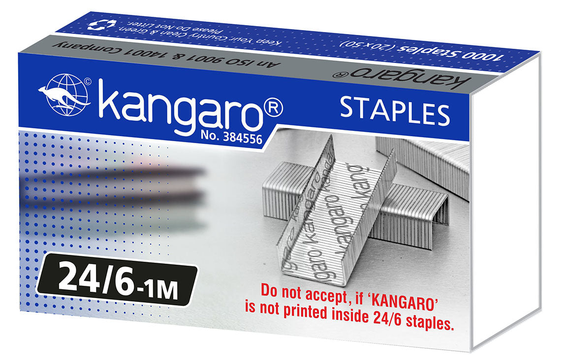 Kangaro spinky do zošívačky 24/6 strieborné - 1000ks