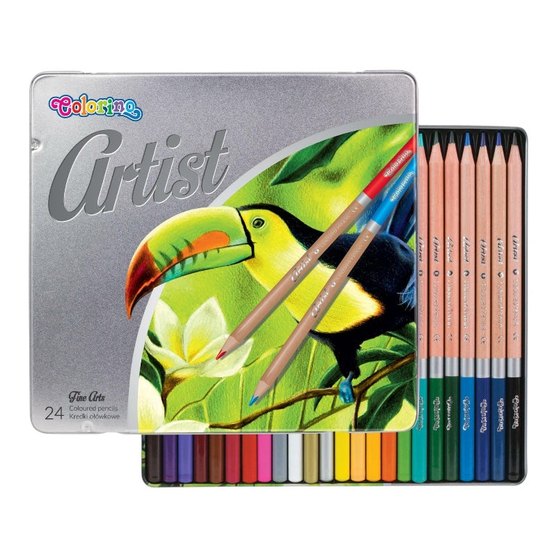 Colorino Artist pastelky drevené 24 farieb kov