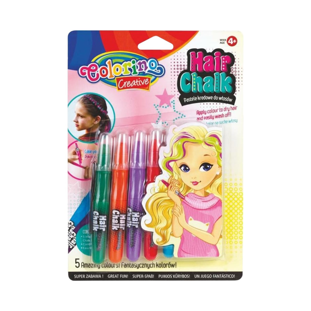 Colorino kriedy na vlasy v násadke pastelové 5 farieb
