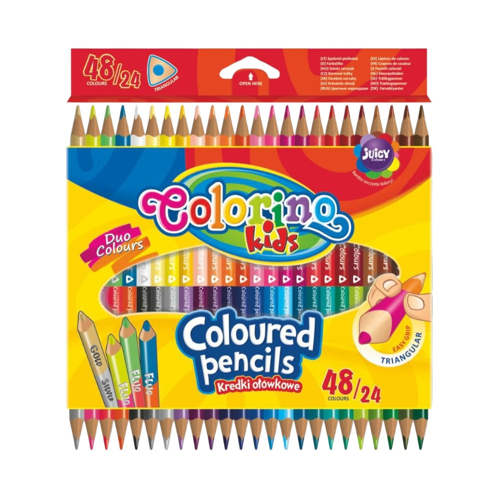 Colorino pastelky trojhranné obojstranné 48 farieb