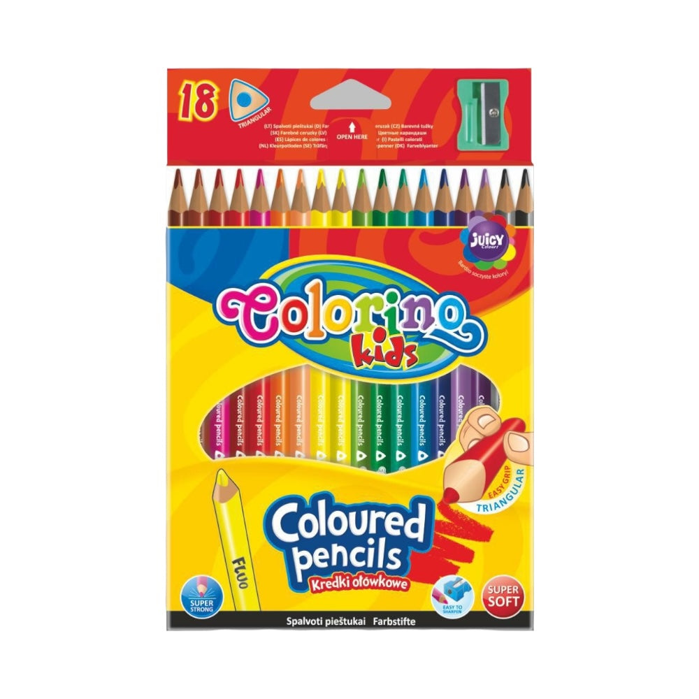 Colorino pastelky trojhranné so strúhatkom 18 farieb