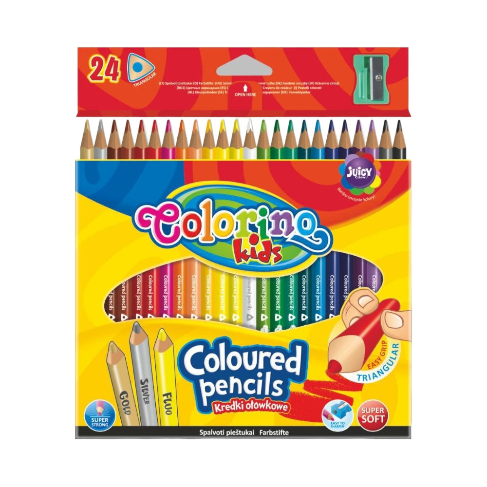 Colorino pastelky trojhranné so strúhatkom 24 farieb