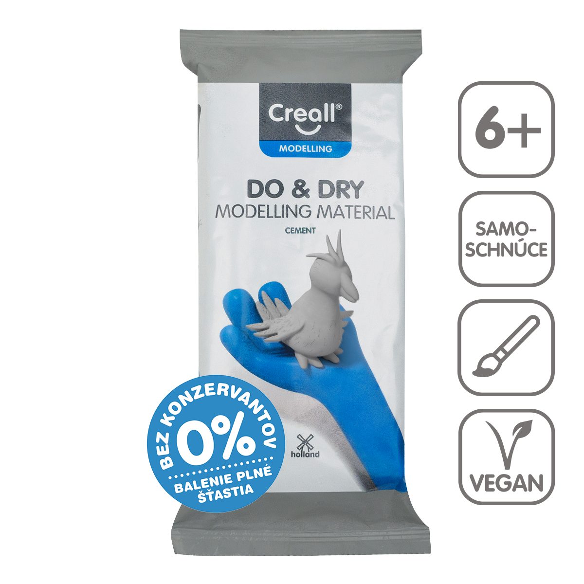 Creall DO&DRY modelovacia hmota 500g sivá