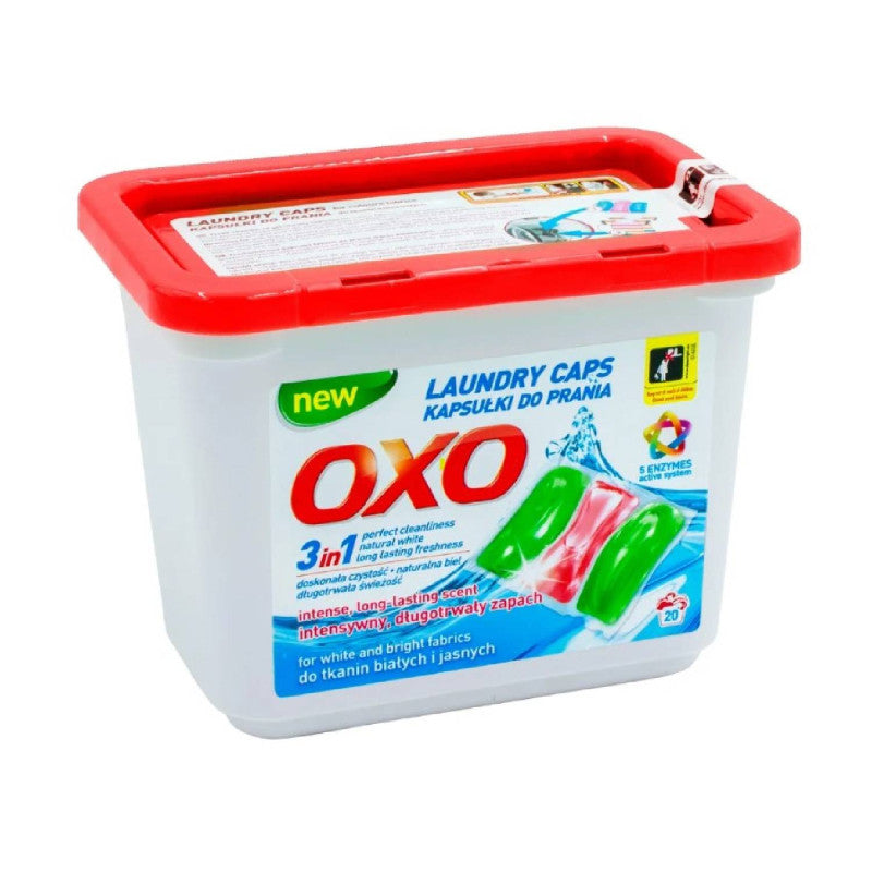 OXO gelové kapsule na pranie bielej bielizne 20ks