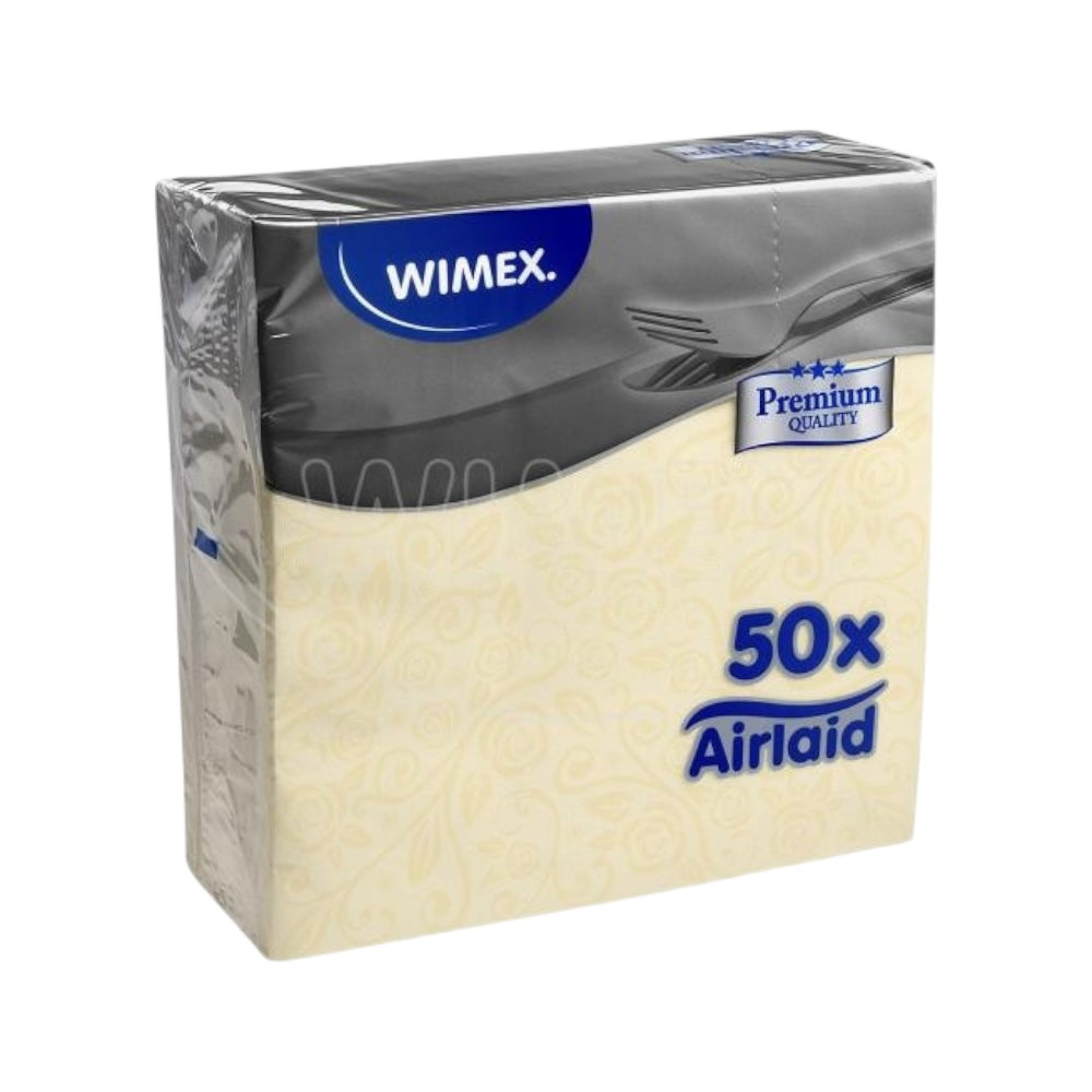 Servítky premium dekor 40x40 béžové 50ks