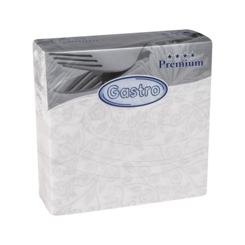 Servítky premium dekor 40x40 biele 50ks