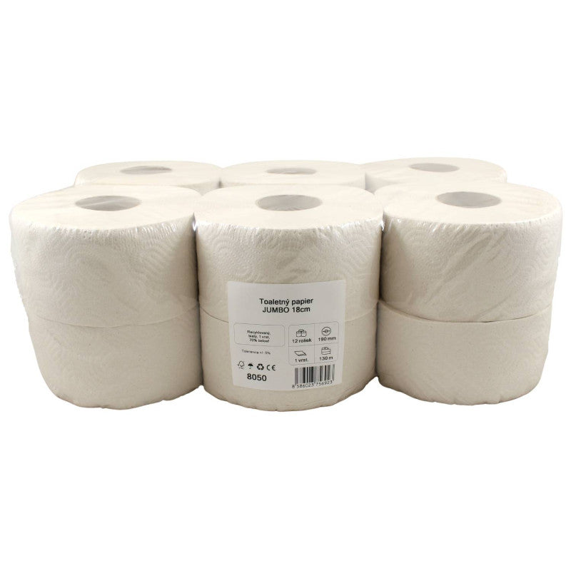 Toaletný papier JUMBO Ø18cm recykel 12ks