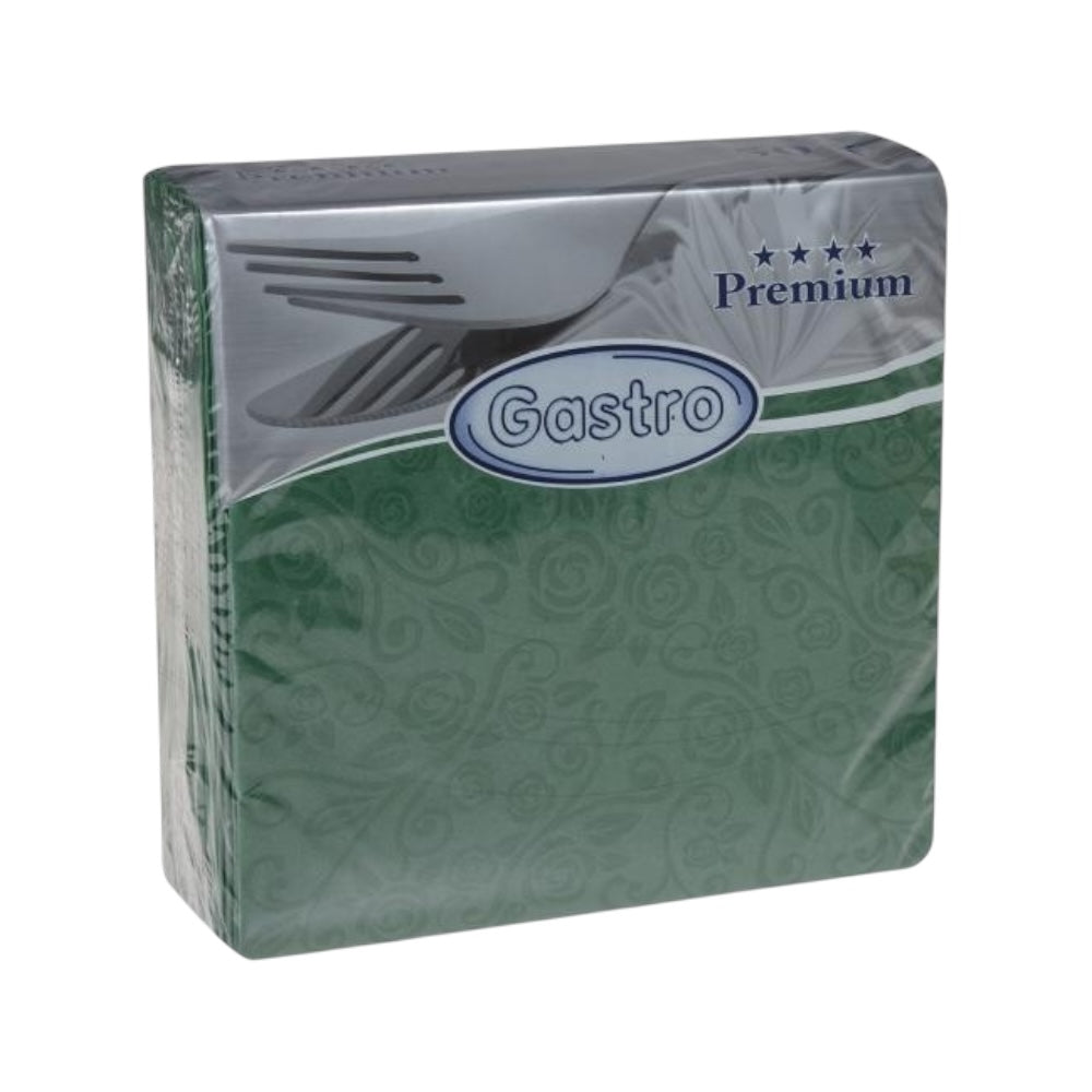 Servítky premium dekor 40x40 tmavozelené 50ks