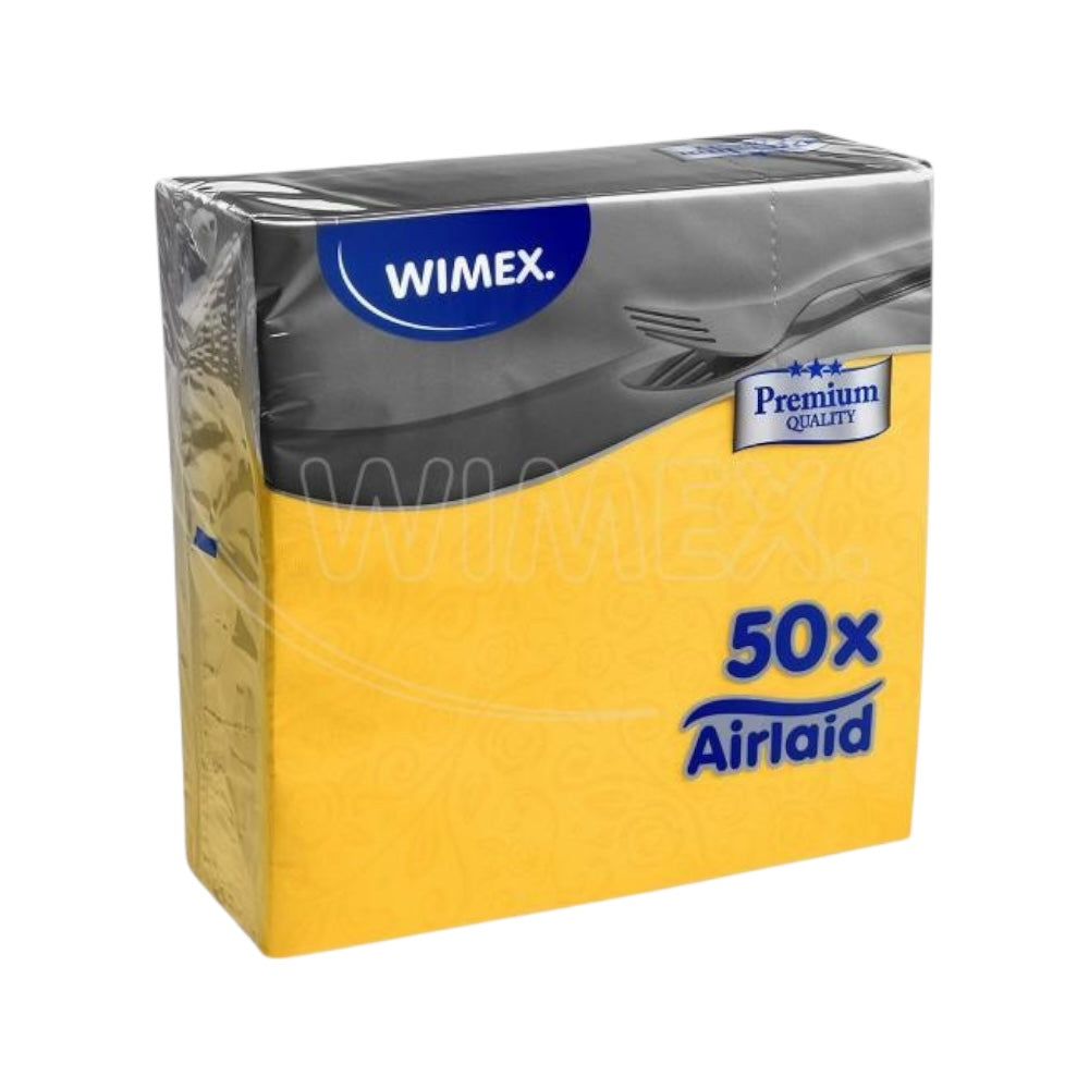 Servítky premium dekor 40x40 žlté 50ks